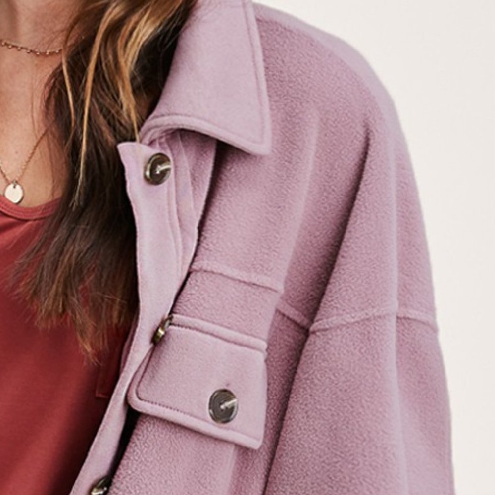 ASTORIA Mauve Soft Fleece Shacket w/ Pockets - Picture 7 of 11
